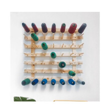 Wooden Thread Rack Wall Mounted Organizer for Sewing and Embroidery 130x80cm Pine Holder