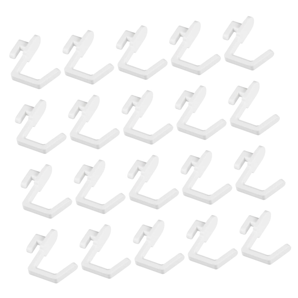 20Pcs White J Shape Pegboard Hooks Heavy Duty Plastic For Garage Kitchen Craft Storage 9174973235644