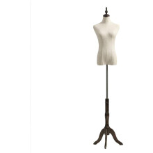Female Dress Form with Adjustable Height Pole and PinFriendly Linen Bust for Sewing and Display