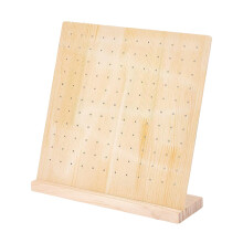 Wooden Pegboard Display Stand for Jewelry and Crafts, Adjustable Rack Organizer for Market Stalls