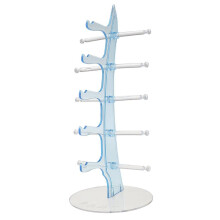 Eyewear Display Stand 5 Layer Sunglasses Organizer Clear Acrylic Holder for Glasses Blue