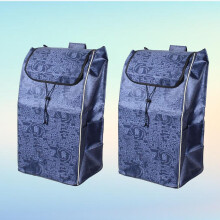 80L Waterproof Oxford Shopping Cart Bag, Foldable Large Capacity Trolley Bag, 2PCS Reusable