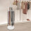 White TwoTier Belt Organizer with 31 Hooks, Steel Vertical Accessory Display Stand 3