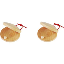 Wooden Castanets Percussion Instrument Authentic Rhythm Sound for Flamenco and Spanish Dance 2pcs
