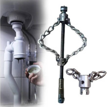 Drain Cleaning Tool with Pipe Descaling Chain, Flexible Shaft for PVC Pipes, Fast Blockage Removal