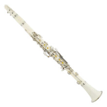 White Student Clarinet Bb with Accurate Intonation and Rich Focused Tone for Concert Performance
