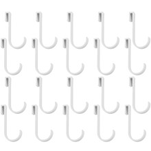 20PCS White Aluminum J Hooks for Wire Racks, Heavy Duty RustResistant Kitchen and Grid Wall Use