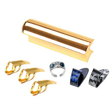Metal Guitar Slide Ring Set with Finger Protection Design and Smooth Slide Control for Guitarists