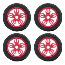 4 pièces de pneus en caoutchouc pour voiture RC 1/8, adhérence renforcée, épais, rouge, 112 mm