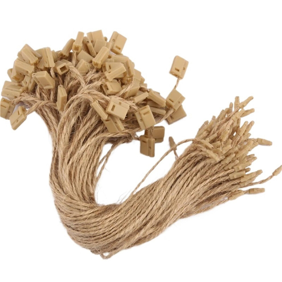2000Pcs 7 Inch Hemp Hang Tag String With Snap Lock, Natural Jute Twine Fasteners For Retail 9174973239482