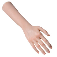 Silicone Mannequin Right Hand with Posable Skeleton for Nail Art Practice and Jewelry Display