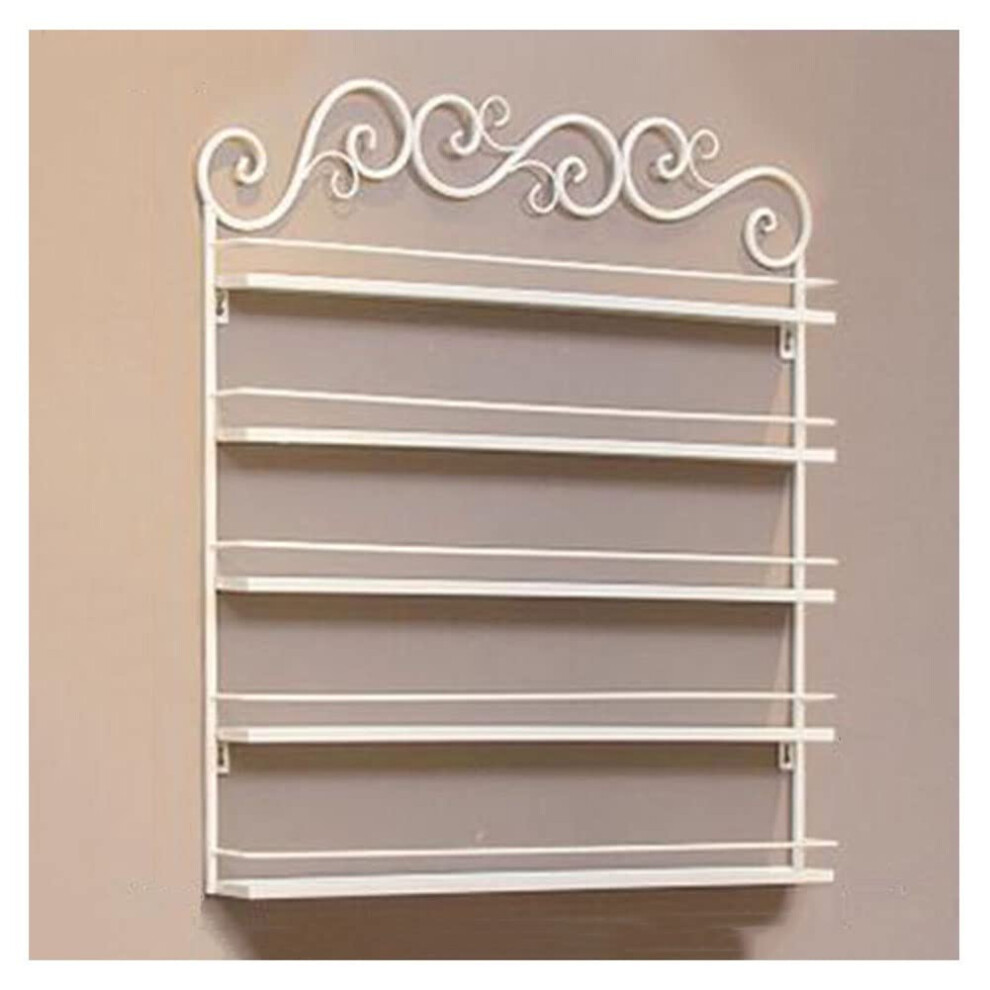 White Nail Polish Display Rack 5 Tier Wall Mounted Metal Organizer For Salon And Home