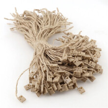 1000PCS Natural Hemp String Tags with Snap Loop Lock, Rustic Reusable Jute Rope Hang Tags