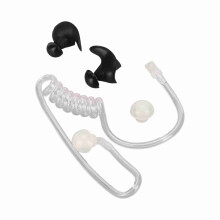 Universal Silicone Acoustic Coil Tube Kit for Two-Way Radio Headset, Black