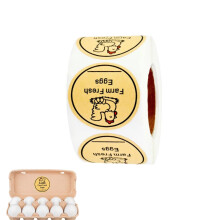 500PCS Farm Fresh Egg Carton Labels 1.5 Inch Writable Kraft Paper Stickers with Strong Adhesive