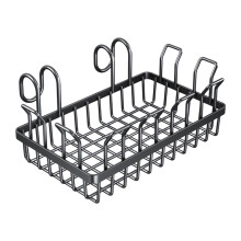 Wall Mounted Storage Basket Carbon Steel Hanging Wire Rack with Hooks for Shoes Clothes Bathroom