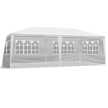 Waterproof Gazebos 10'x20' Outdoor Party Tent with 6 Removable Sidewalls Waterproof Canopy Patio Wedding Gazebo White
