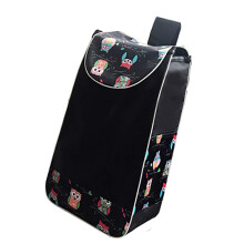 36L Waterproof Oxford Cloth Shopping Trolley Replacement Bag with Pockets, Foldable Black