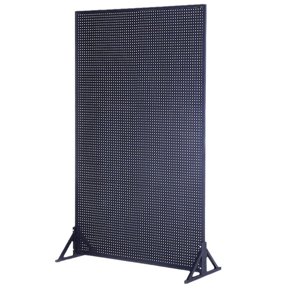 Black Metal Pegboard Organizer With Hooks, Floorstanding Tool Storage Rack For Workshop, 50X120cm 9045646487960