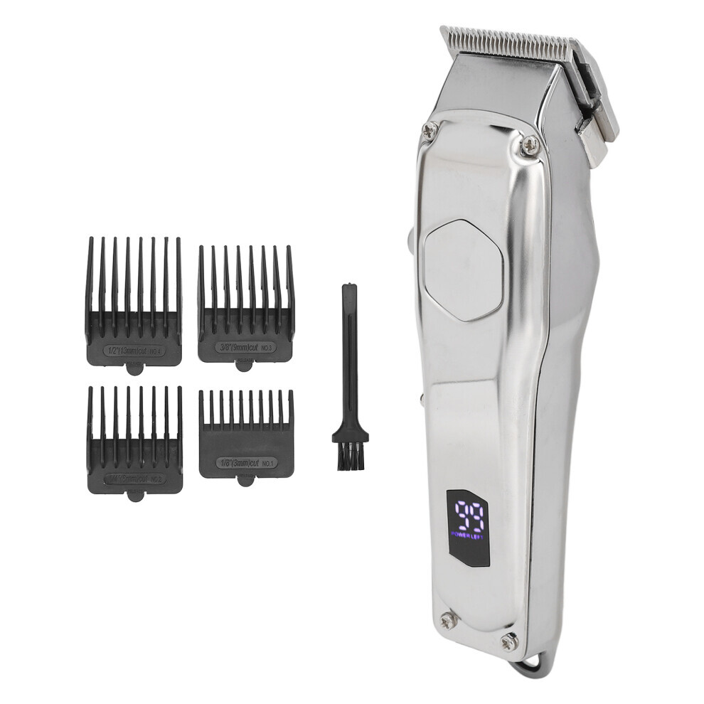 Rechargeable Electric Hair Trimmer 2000mAh Cordless Beard Clipper with Guides