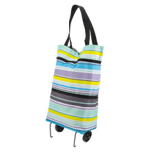 Collapsible Trolley Bag with Wheels Heavy Load Capacity Foldable Grocery Shopping Cart Tote