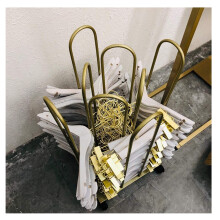 Metal Hanger Organizer with Lockable Wheels, Gold Rack Holds 150 Hangers for Closet or Laundry