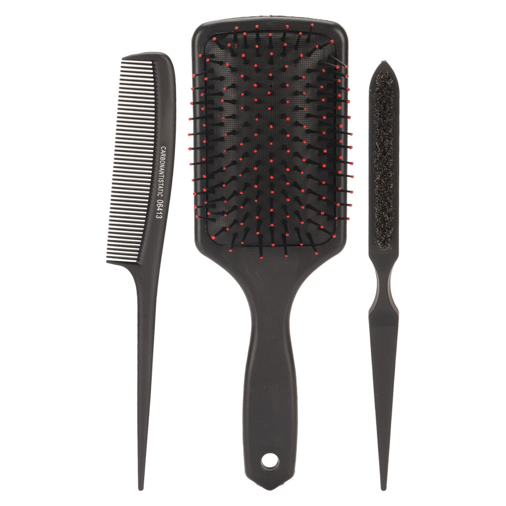Professional 3pcs Hair Comb Set: Tail & Paddle Combs for Detangling