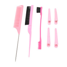 3Pcs Hair Styling Comb Set with 4 Hairclips, ABS+Nylon Bristle Brush for Women Men Kids