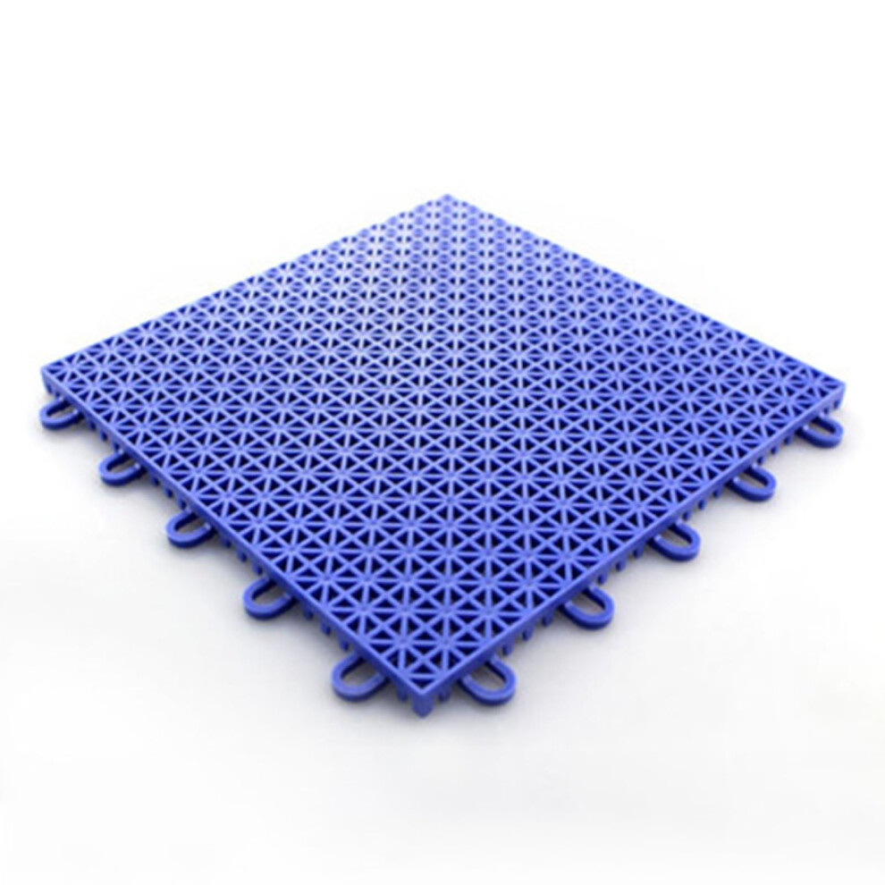 Interlocking Deck Tiles Outdoor Nonslip Plastic Flooring Uv Resistant Quick Install Blue 25X25cm 64Pcs 9174973246817