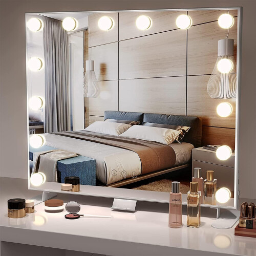 Hollywood Vanity Makeup Mirror with 14 Dimmable LED Lights for Dressing Table