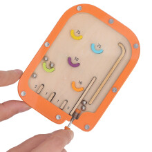 Jeu de bille en bois pour enfants, jeu de pinball portable, couleurs vives, développement de la motricité fine, jeu éducatif de labyrinthe
