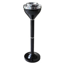 Floor Standing Ashtray with Lid, Adjustable Height Stainless Steel Cigarette Receptacle for Outdoor Smoking Areas