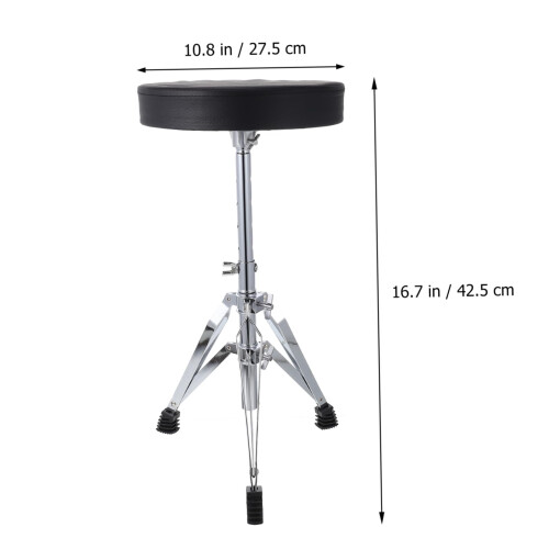 Adjustable Drum Throne with Thickened Sponge Cushion, Ergonomic Padded Stool for Drummers Practice 2