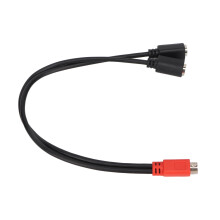 Cavo splitter a Y da 6 pin maschio DIN MINI a 2 femmine, 30cm, rosso e nero, per elettronica