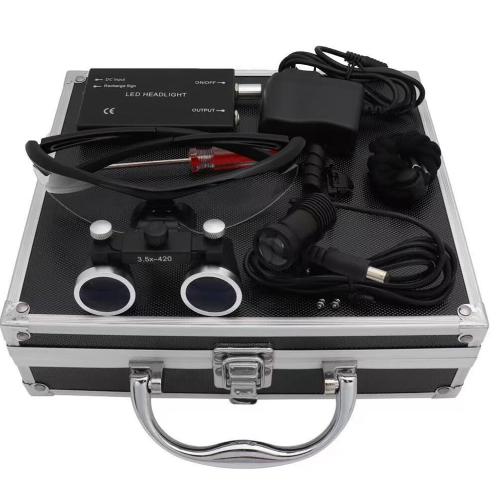 3.5X Surgical Loupes with Adjustable LED Headlight for Dental and Medical Precision