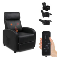 2 Point Electric Heated Massage Recliner Armchair Sofa Arm Chair Home Lounge