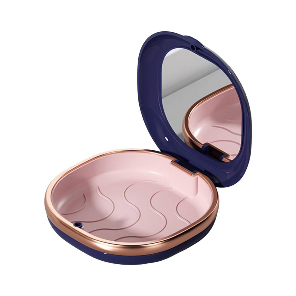 Retainer Case with Builtin Mirror and Secure Seal, Travel Night Guard Holder for Braces and Dentures