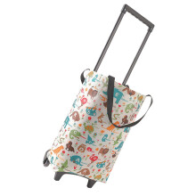 Rolling Shopping Cart Bag, Waterproof Foldable Canvas Trolley with Wheels, Large Capacity Tote