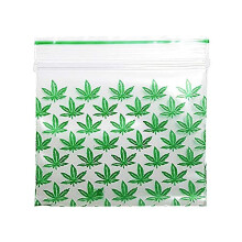 Grip Seal Bags 50x50mm Clear Reusable Plastic Storage with Secure Closure 300pcs Green Leaf