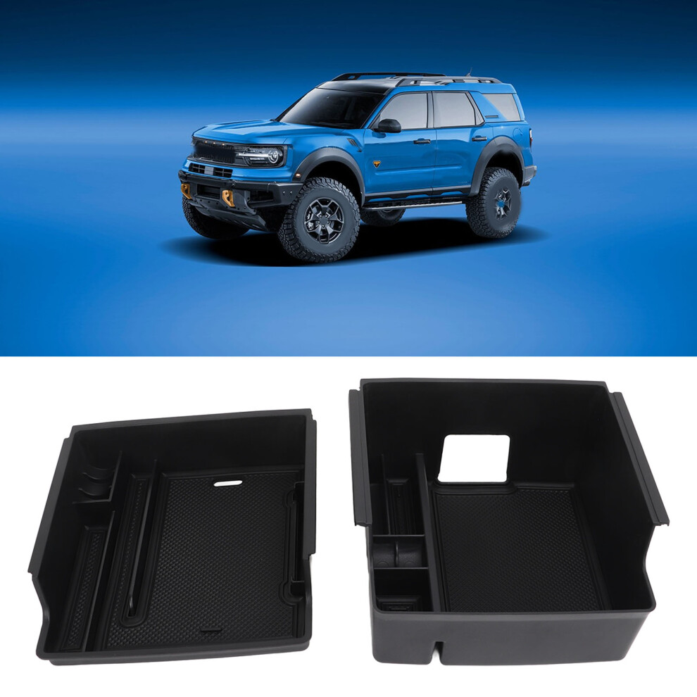 Center Console Storage Box For Ford Bronco 2021+ Replacement Black 7901389662977