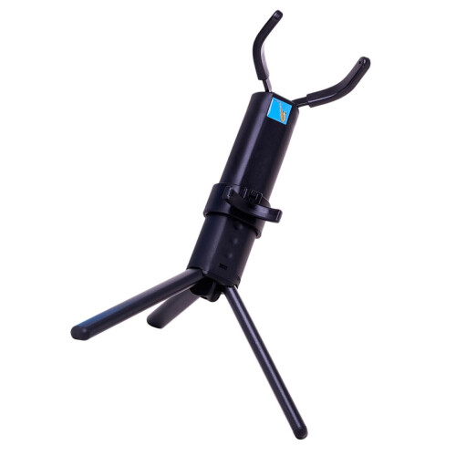 Alto Saxophone Stand Foldable NonSkid Stable Base with Blue Case for Secure Sax Storage