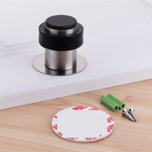 Bronze Stainless Steel Rubber Door Stop 46mm Round Cylindrical Design for Home with Scratch Protection