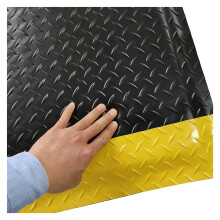Anti Fatigue Mat for Standing Desk PVC Ergonomic Comfort Non Slip Yellow Border 28x60in