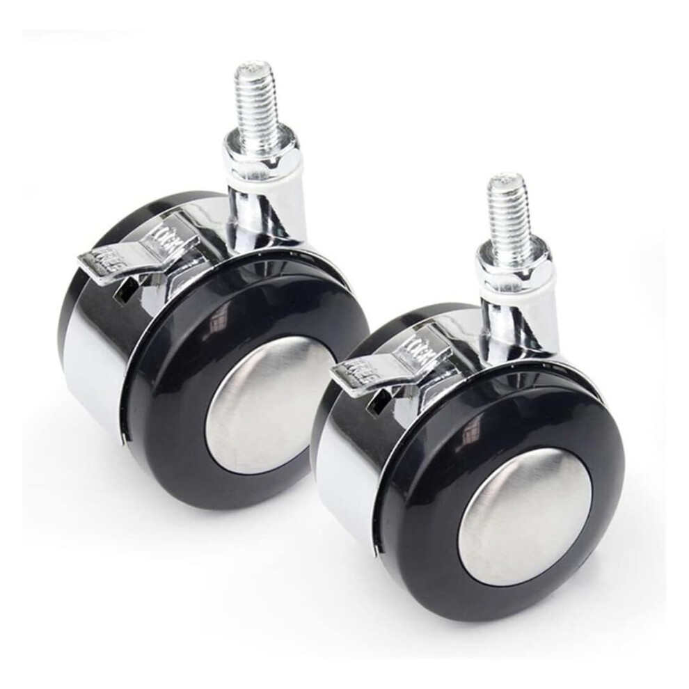 Swivel Caster Wheels 2 Inch Heavy Duty Set Of 4 With Brake Silent 360 Rotation Black Alloy Furniture Casters 9169991326634