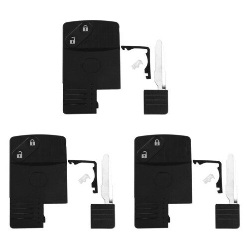 3X 2 Button  Card Remote Key Shell Case for  5 6 CX-7 CX-9 RX8 Miata