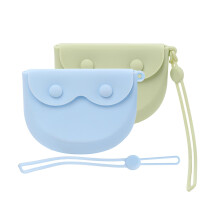 Retainer Case 2 Pack Silicone with Vent Holes and Lanyard, Travel Mouthguard Holder Blue and Green