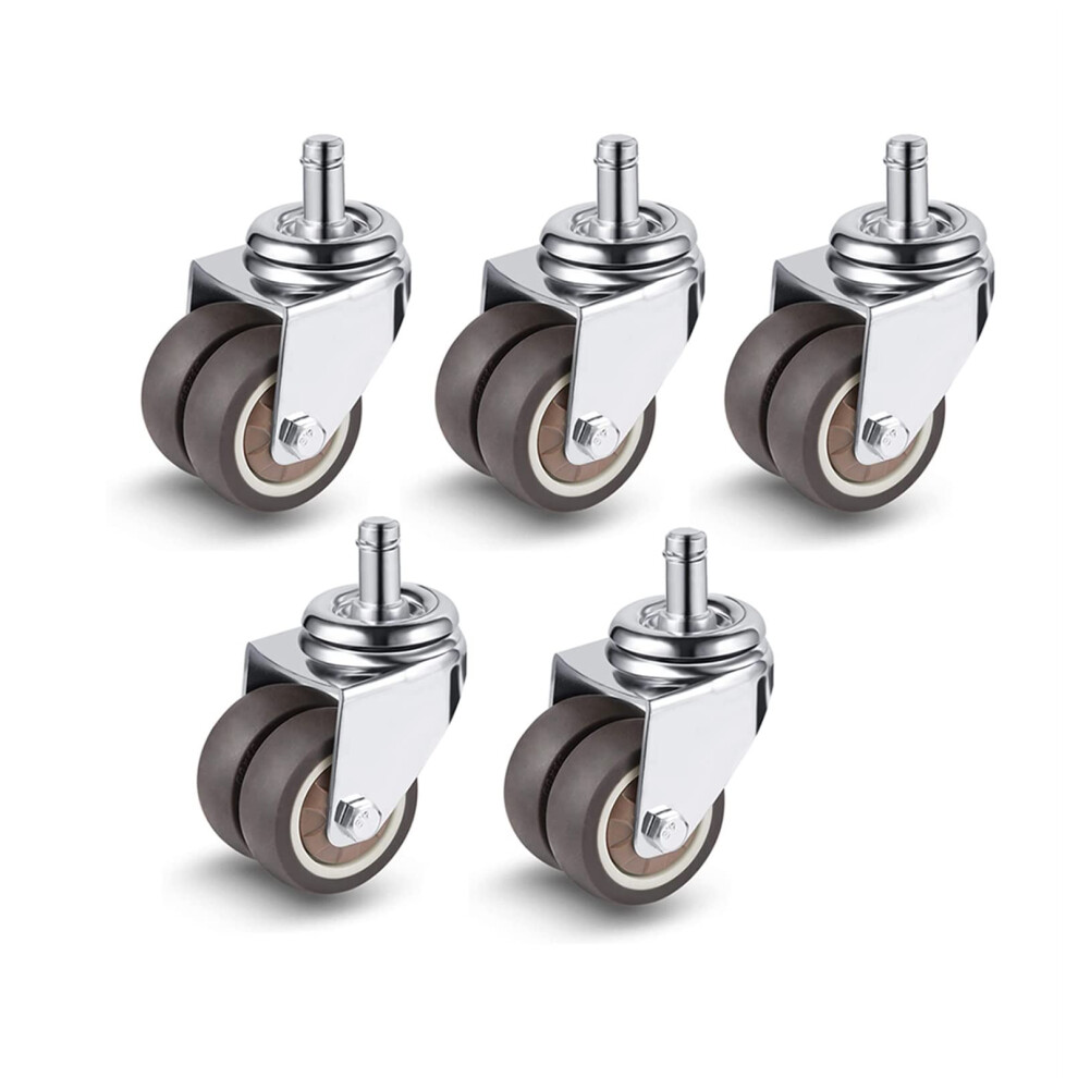 2 Inch Office Chair Wheels Set Of 5, Quiet Smooth Rolling Rubber Casters For Hardwood Floors 9169991326740