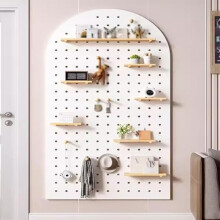 Solid Wood Pegboard Organizer with 60x120cm Wall Mounted Shelves for Crafts, Tools and Decor
