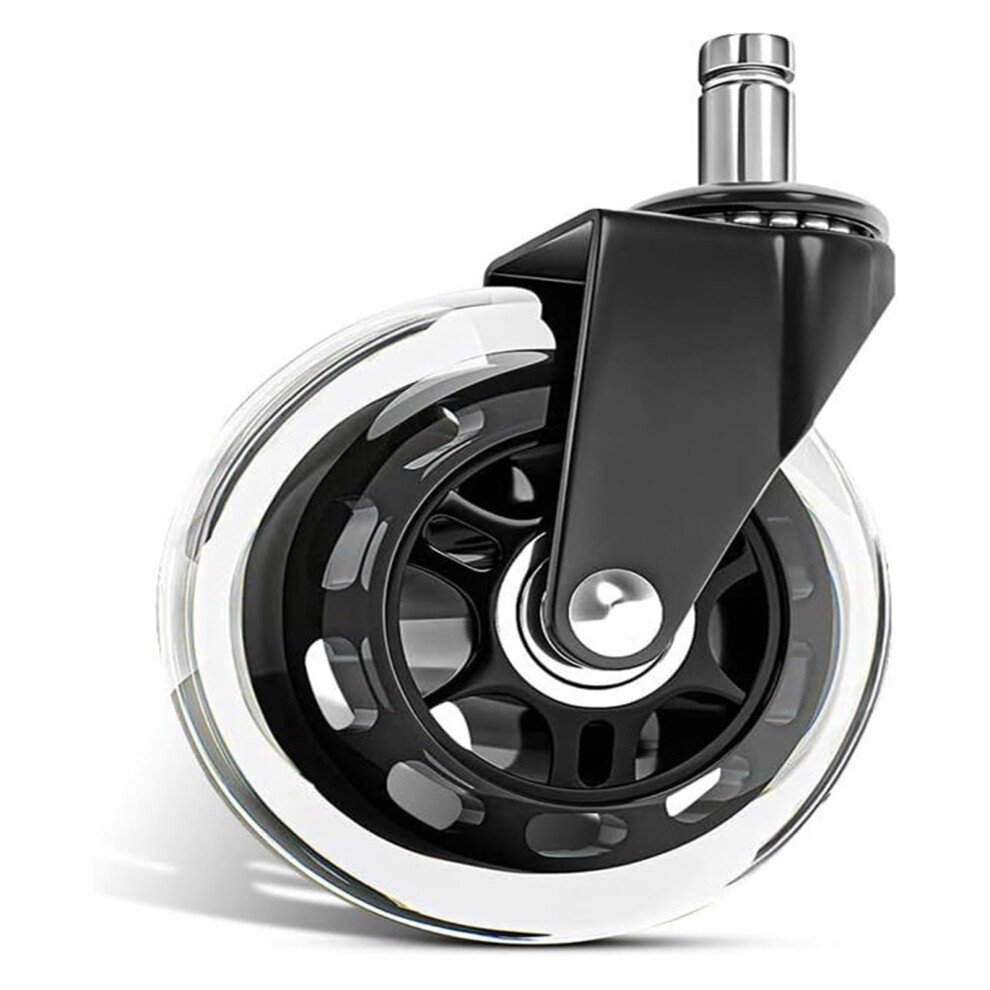 Office Chair Wheels Set Of 5, Heavy Duty 3 Inch Caster Wheels For Hardwood Floors, Silent 360 Swivel 9169991326351