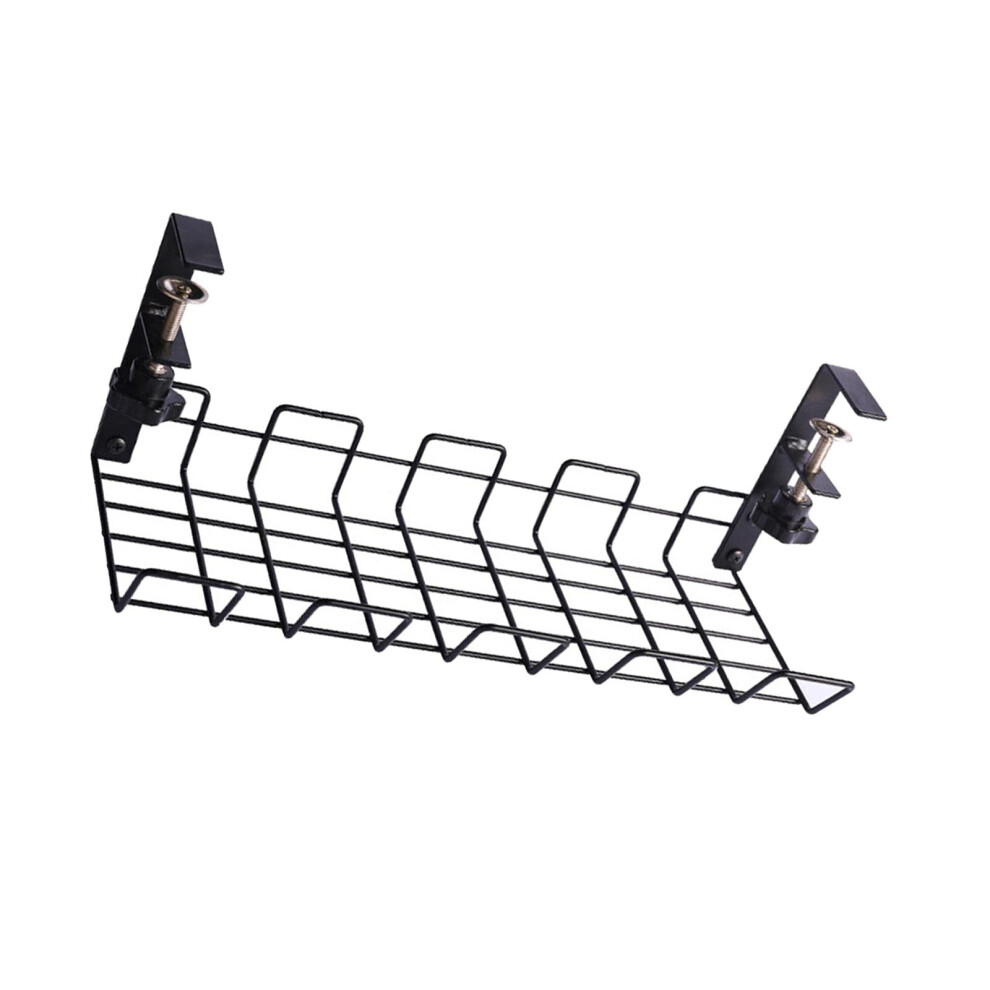 Under Desk Cable Management Tray Black, Durable Carbon Steel Wire Organizer Rack For Office Desk 9073542431022